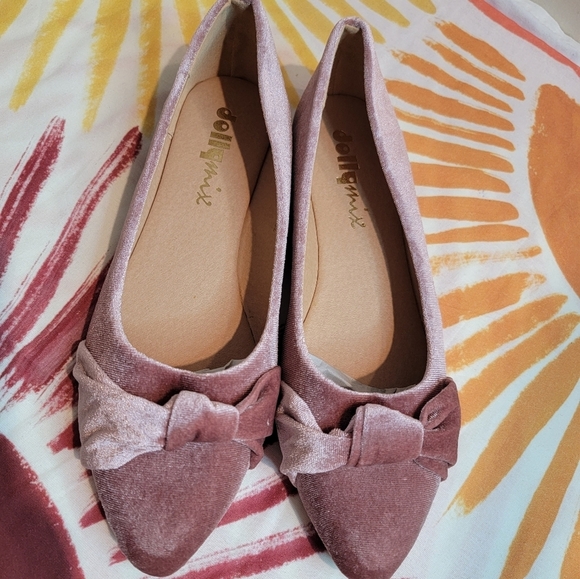 NWT Blush Velvet Flats Various Sizes Available - Picture 3 of 6